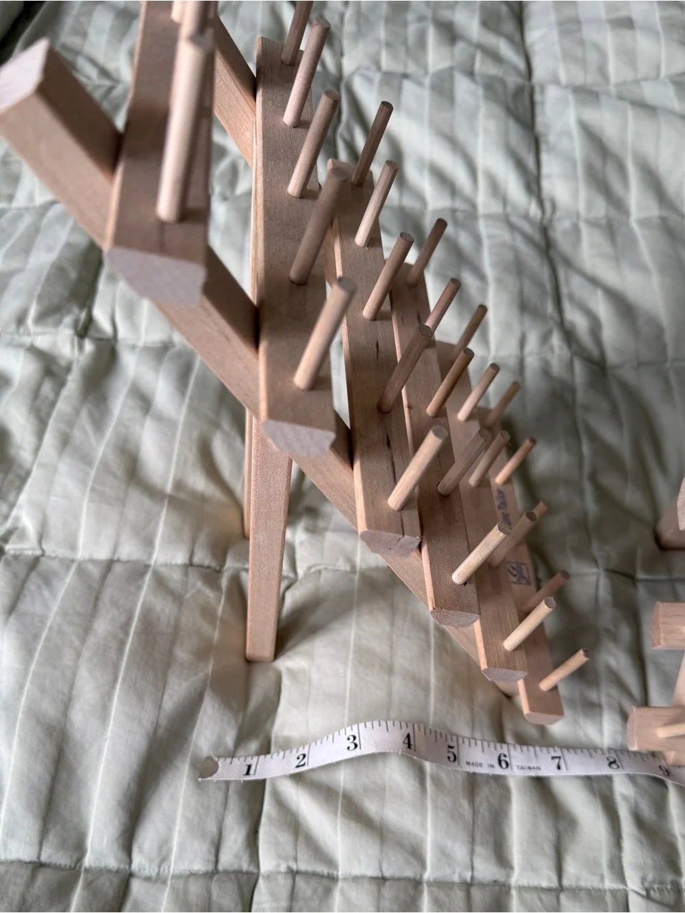 Natural Wood Thread Rack - Light Wood Finish